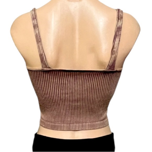 NWOT Free People Intimately Washed Seamless Crop Top XS/S Washed Brown - Picture 2 of 6